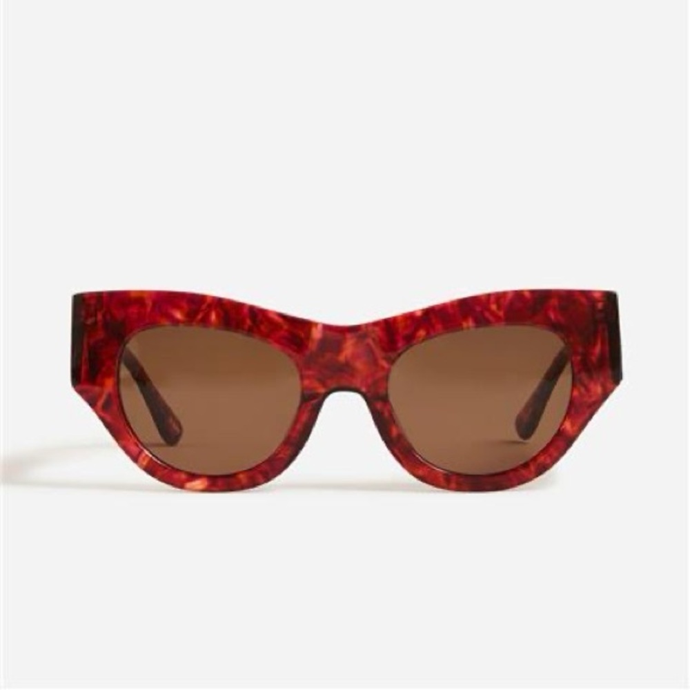 NWT JCrew Venezia Cat Eye Sunglasses Red Tortoise